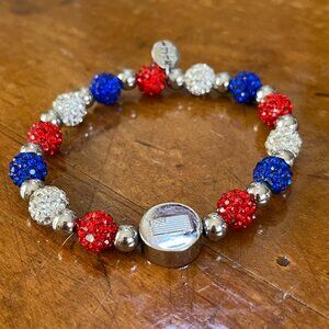 Rustic Cuff Emerson Patriotic Pave Rhinestone Stretch Bracelet